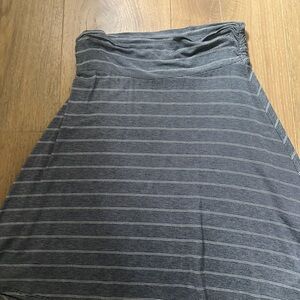 Merona Gray Striped A-Line Knit Skirt